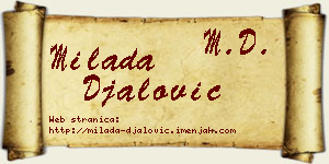 Milada Đalović vizit kartica